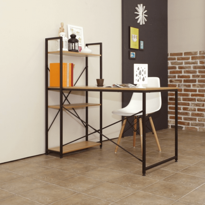 Birou PC, stejar / negru, VEINA [4]