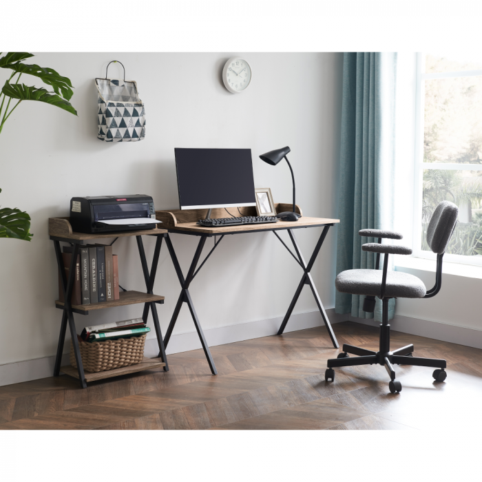 Birou pentru PC, stejar/negru, OFIS [14]