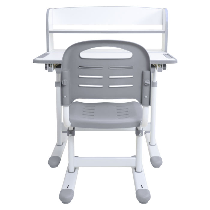 Birou şi scaun crescător, gri/alb, set ZION [9]