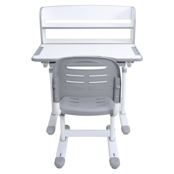 Birou şi scaun crescător, gri/alb, set ZION [8]