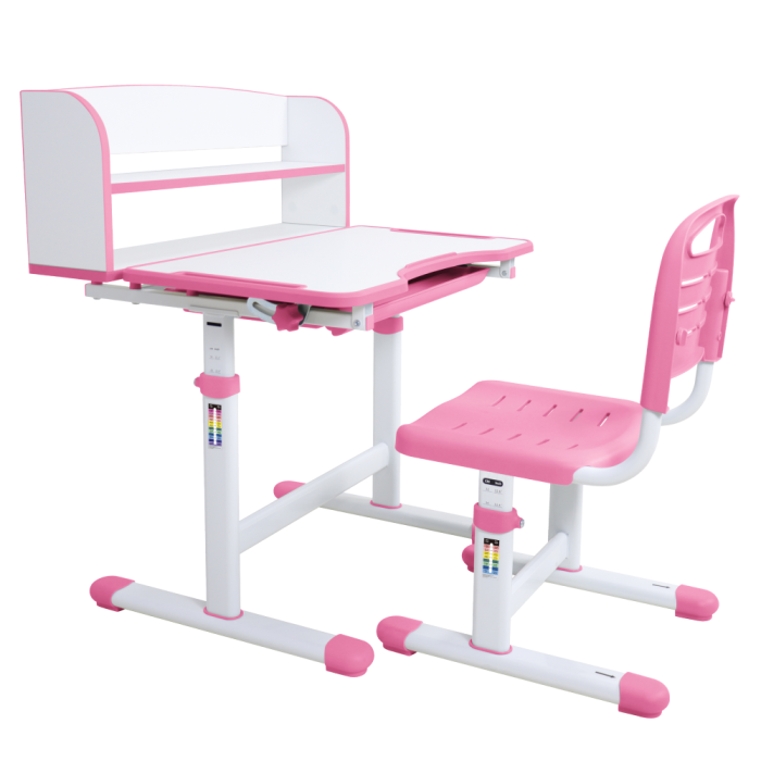 Birou şi scaun pentru creştere, roz/alb, set ZION [3]