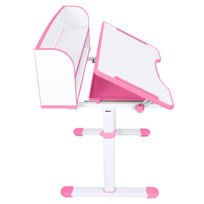 Birou şi scaun pentru creştere, roz/alb, set ZION [20]