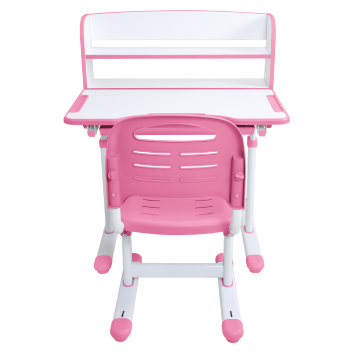 Birou şi scaun pentru creştere, roz/alb, set ZION [8]
