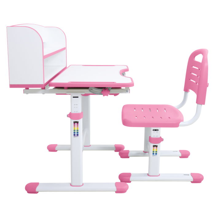Birou şi scaun pentru creştere, roz/alb, set ZION [5]
