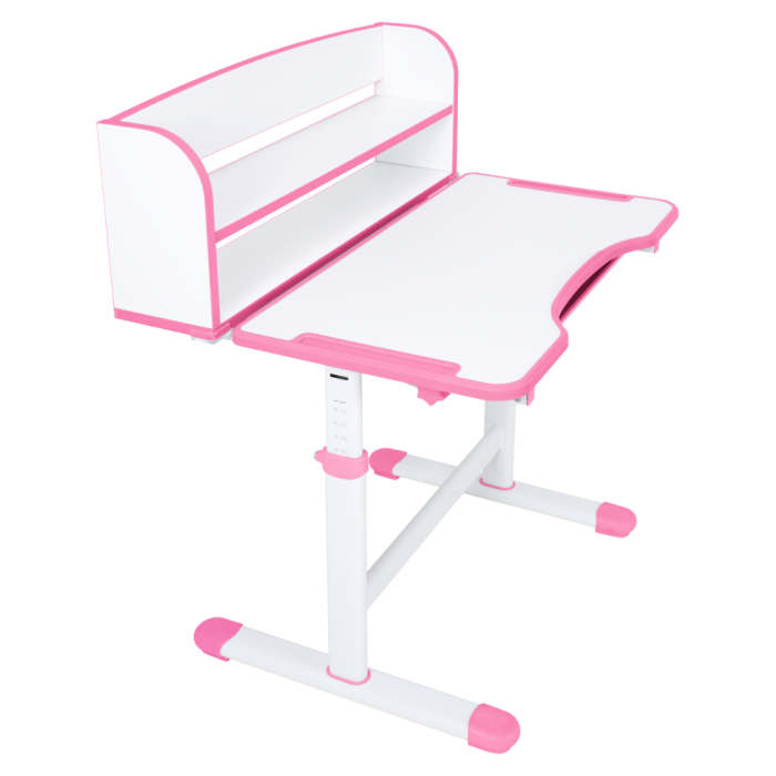 Birou şi scaun pentru creştere, roz/alb, set ZION [12]