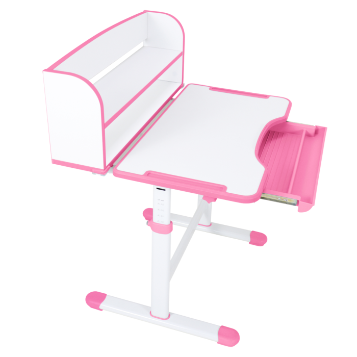 Birou şi scaun pentru creştere, roz/alb, set ZION [19]