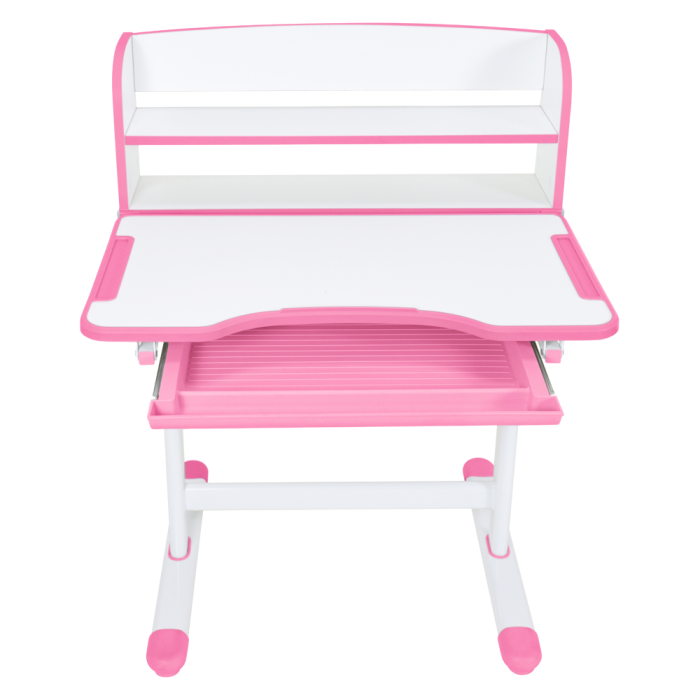 Birou şi scaun pentru creştere, roz/alb, set ZION [25]