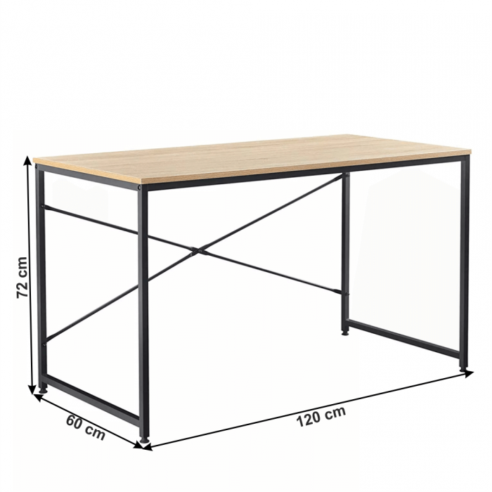 Birou, stejar / negru, 120x60 cm, MELLORA [2]