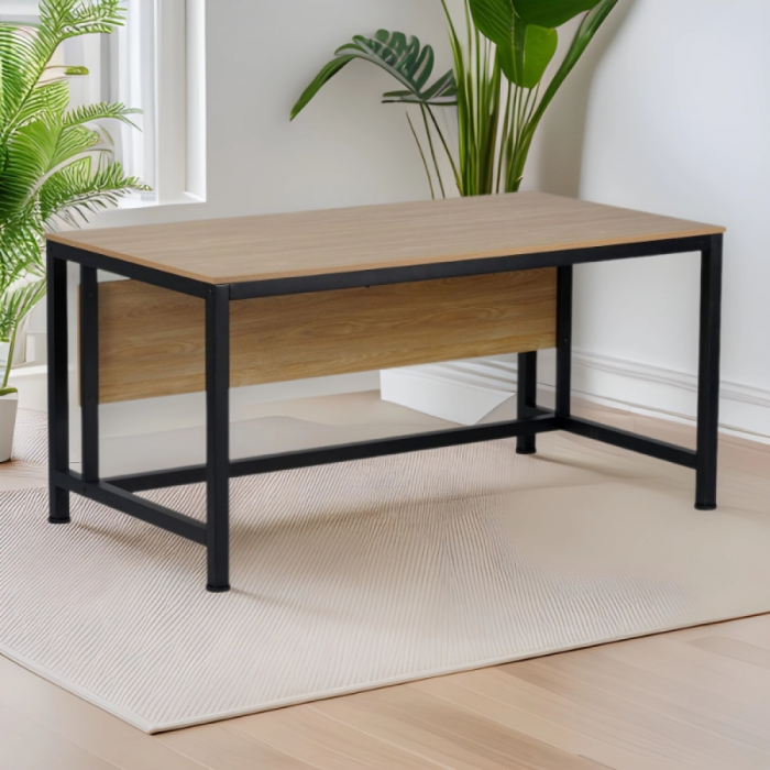 Birou, stejar/negru, 150x80 cm, KILIS NEW [4]