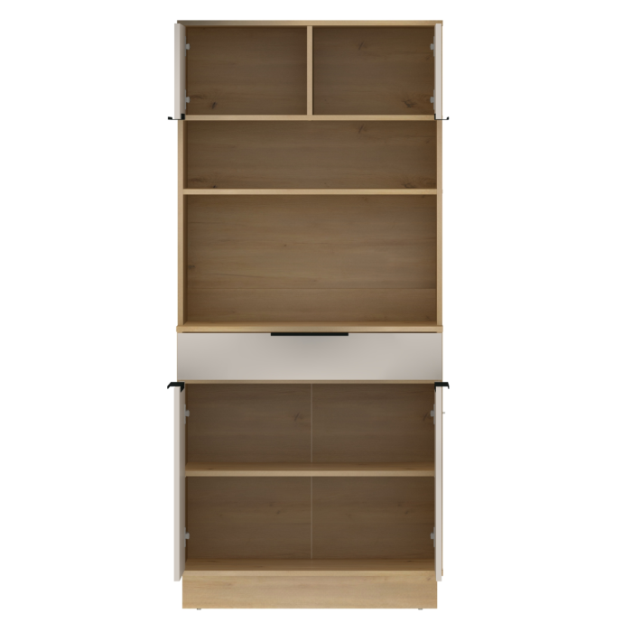 Dulap/Bufet bucatarie sau pentru diferite incaperi, multifunctional, cu patru uşi si sertar, stejar artizan/casmir , 80 cm lungime x 40 cm adancime x177,1 cm inaltime , spatii depozitare, practic [5]