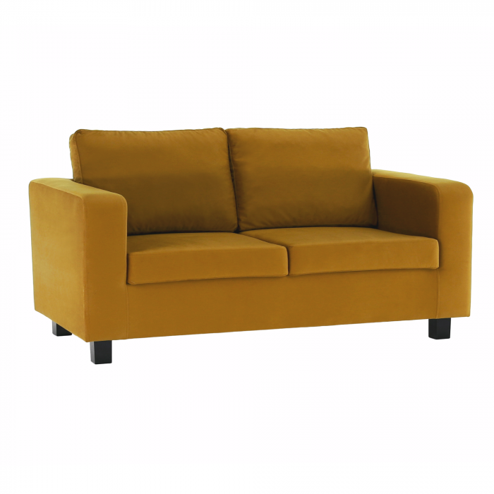 Canapea complet tapiţată, 3 locuri, ţesătură muştar, LUANA [1]