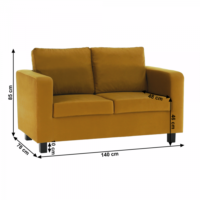 Canapea complet tapiţată, ţesătură muştar, LUANA [16]