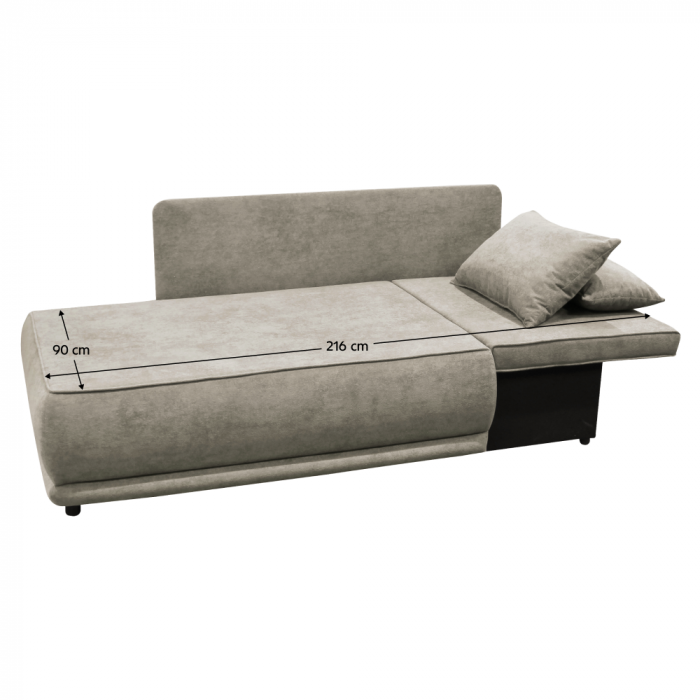 Canapea extensibilă, bej gri Taupe, pe dreapta, LIAMI [5]