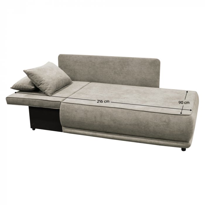 Canapea extensibilă, bej gri Taupe, pe stânga, LIAMI [2]