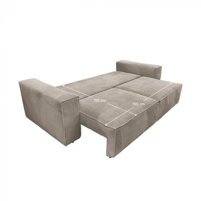 Canapea extensibilă, bej, HARPERA BIG SOFA [4]