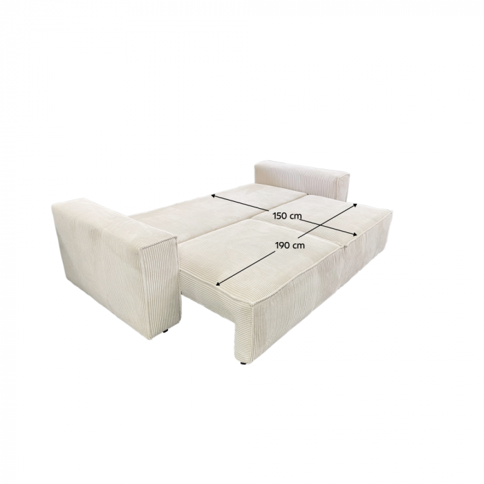 Canapea extensibilă, crem, HARPERA BIG SOFA [7]