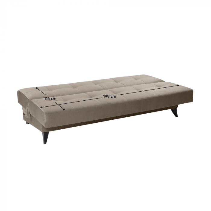 Canapea extensibilă cu spaţiu depozitare, gri-bej Taupe, URGO [3]