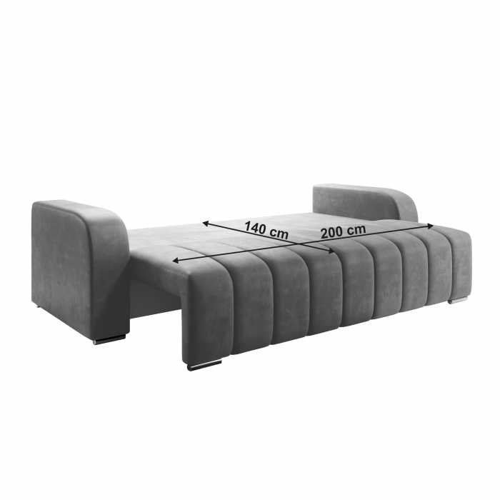 Canapea extensibilă, culoare gri, PORIMA [7]
