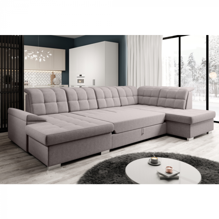 Canapea extensibilă, gri-bej Taupe, dreapta, OREO U [4]