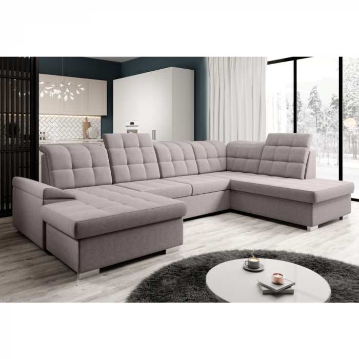 Canapea extensibilă, gri-bej Taupe, dreapta, OREO U [6]