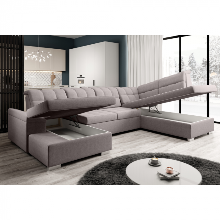 Canapea extensibilă, gri-bej Taupe, dreapta, OREO U [5]