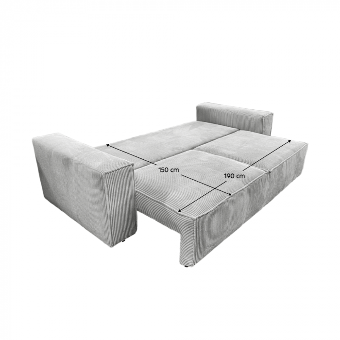 Canapea extensibilă, gri deschis, HARPERA BIG SOFA [5]