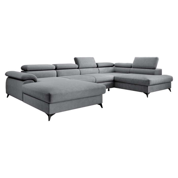 Canapea extensibilă, gri, dreapta, POLY ROH U [1]
