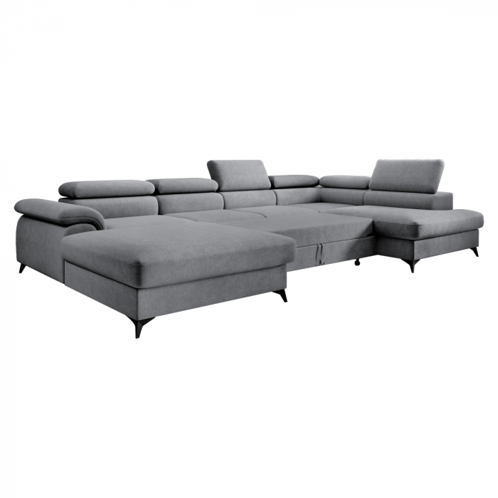 Canapea extensibilă, gri, dreapta, POLY ROH U [3]