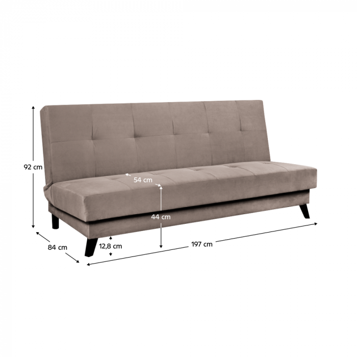 Canapea extensibilă, gri-maro Taupe, SIDE [3]