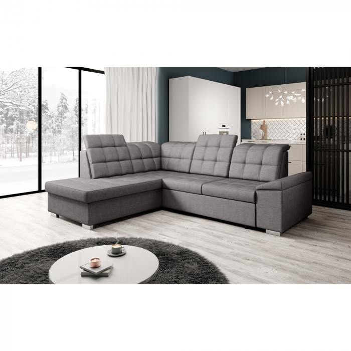 Canapea extensibilă, gri-maroniu, stânga, OREO ROH [4]