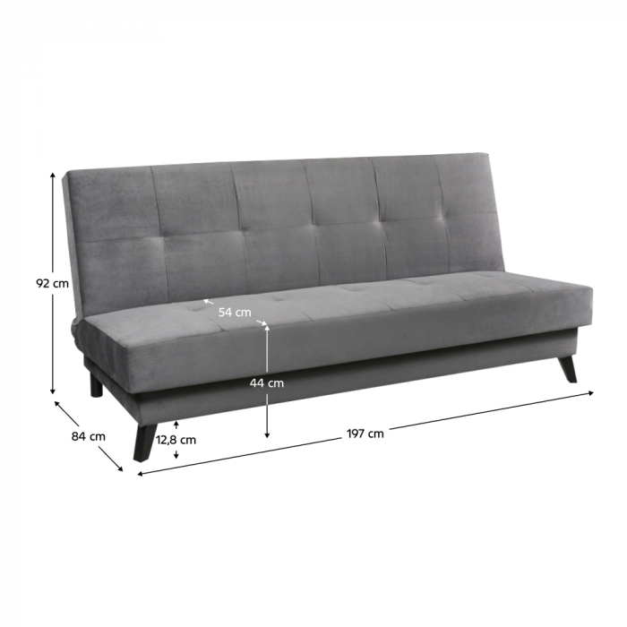 Canapea extensibilă, gri, SIDE [3]