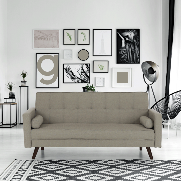 Canapea extensibilă, material gri-maro taupe, OTISA [17]