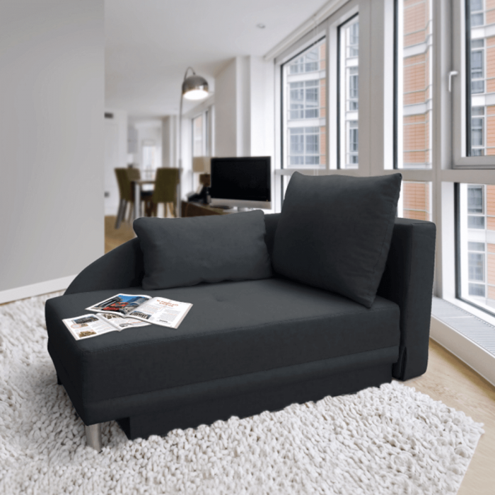 Canapea extensibilă, material textil gri-negru, dreapta, LAUREL [18]