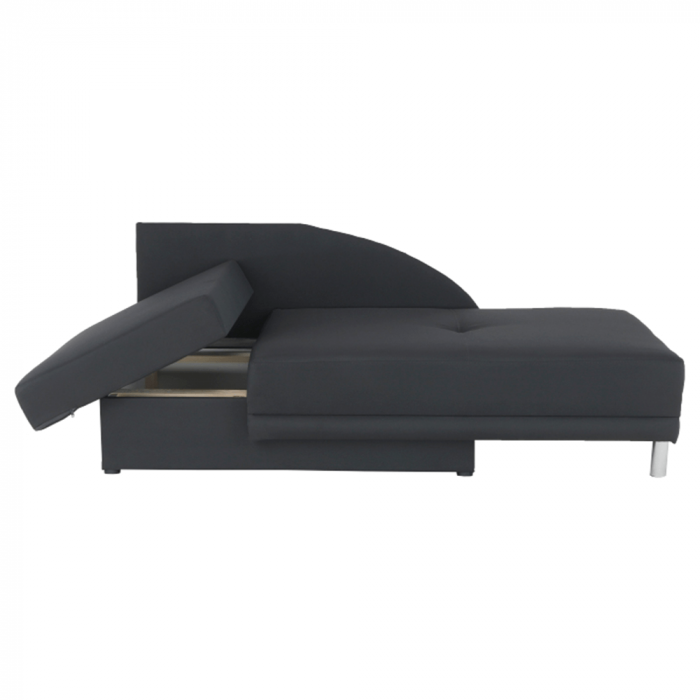 Canapea extensibilă, material textil gri-negru, stânga, LAUREL [7]