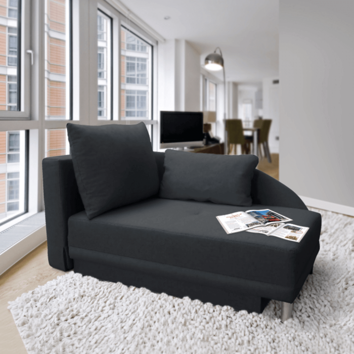 Canapea extensibilă, material textil gri-negru, stânga, LAUREL [19]