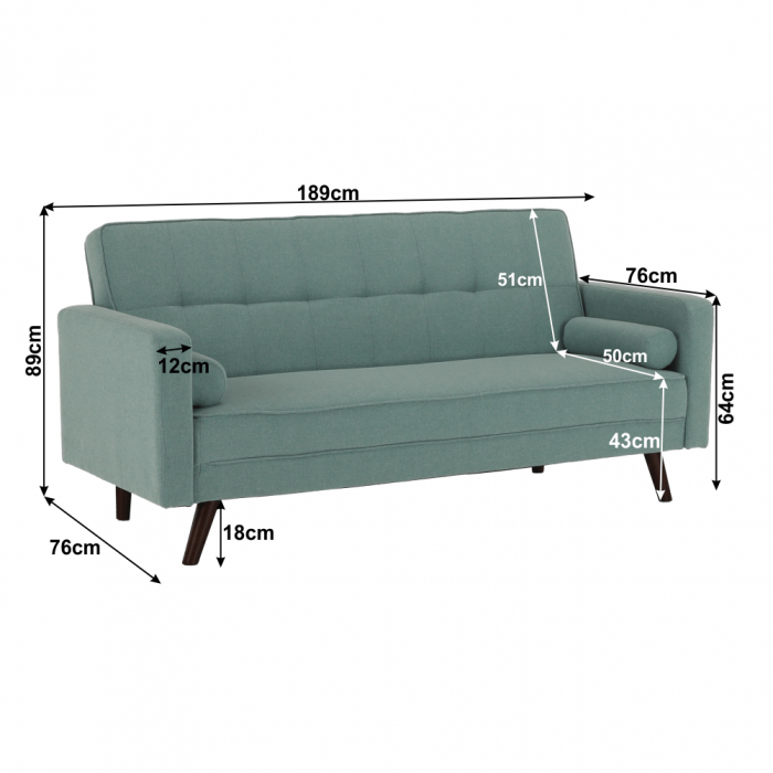 Canapea extensibilă, material verde-mentol, OTISA [13]
