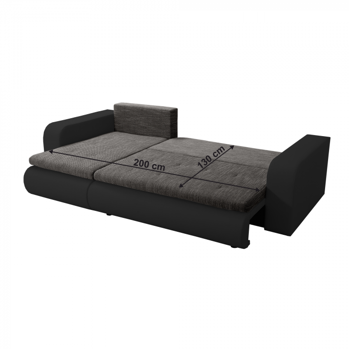 Canapea extensibilă, negru/gri, dreapta, BURAN ROH [4]