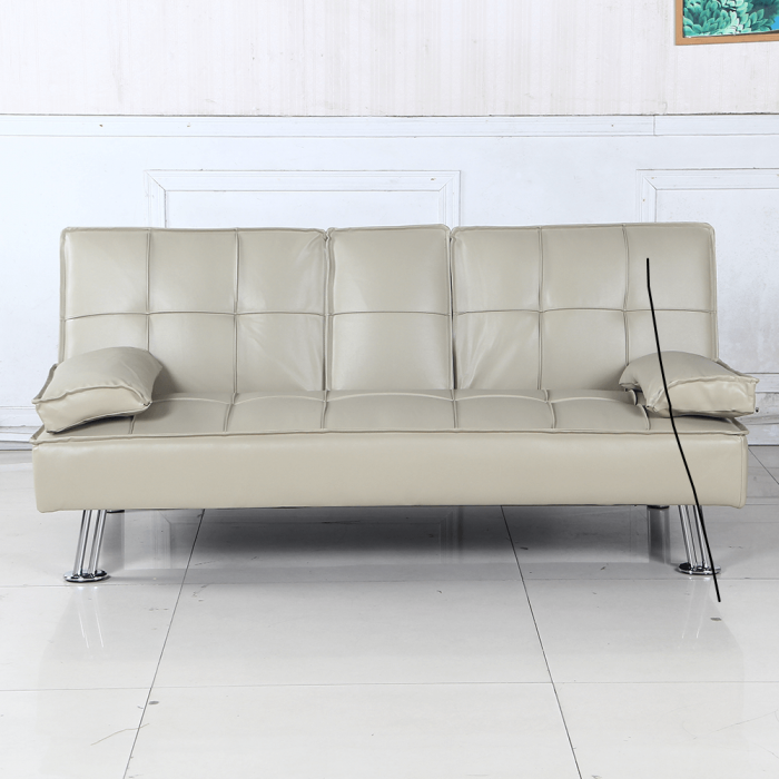 Canapea extensibilă, piele eco bej, GOLDIA NEW [2]