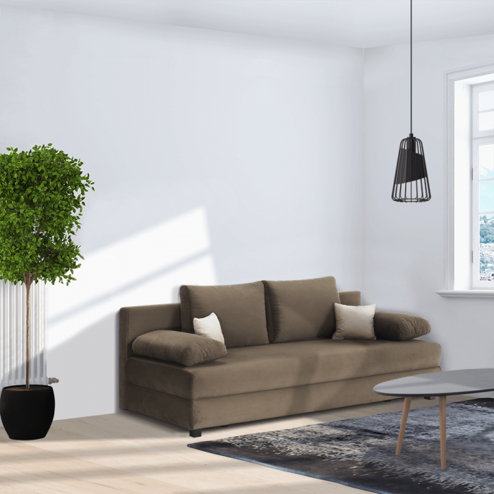 Canapea extensibilă, textil capuccino/bej, CLIV [10]