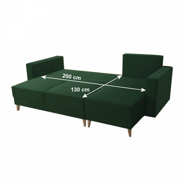 Canapea extensibilă, verde, dreapta, BLEKY ROH [5]