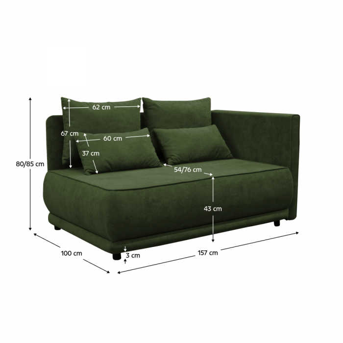 Canapea extensibilă, verde, LIAMI [6]