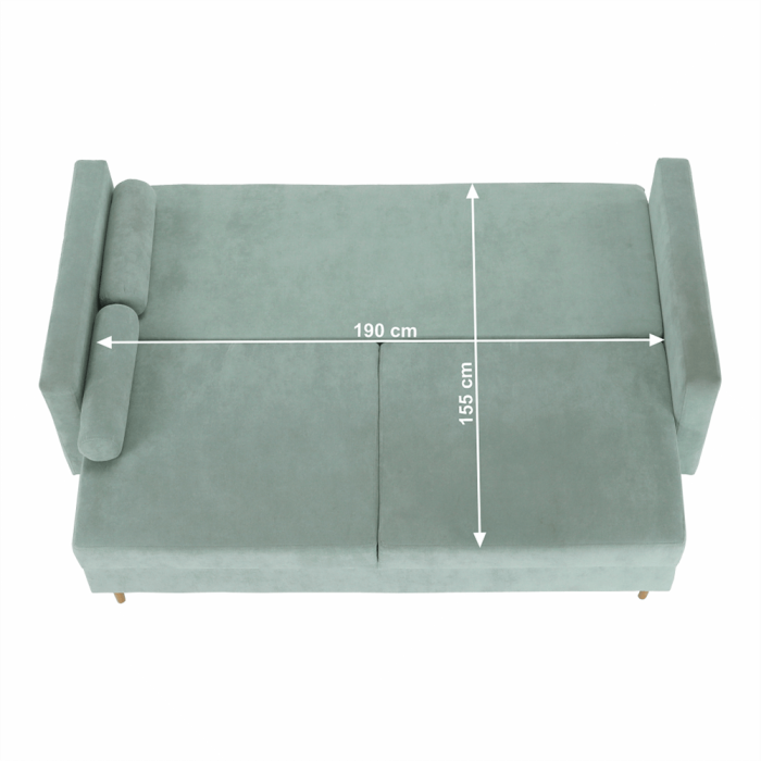 Canapea extensibilă, verde mentă textil Queens, AURELIA [25]
