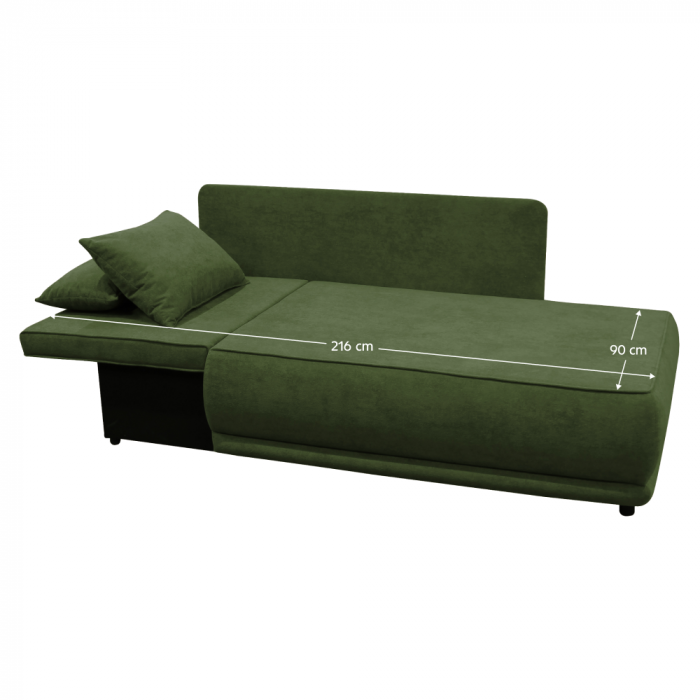 Canapea extensibilă, verde, pe stânga LIAMI [3]