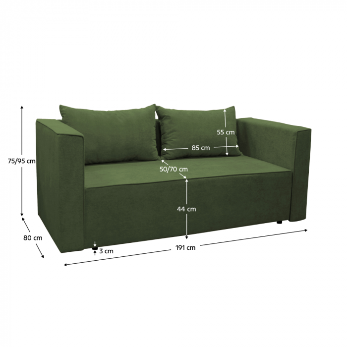 Canapea extensibilă, verde, PEGY P [6]