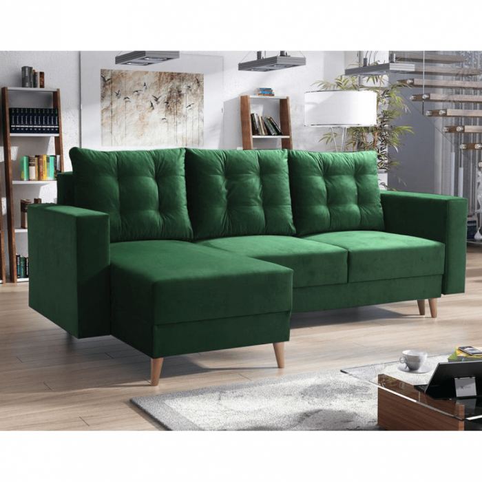 Canapea extensibilă, verde, stânga, BLEKY ROH [3]