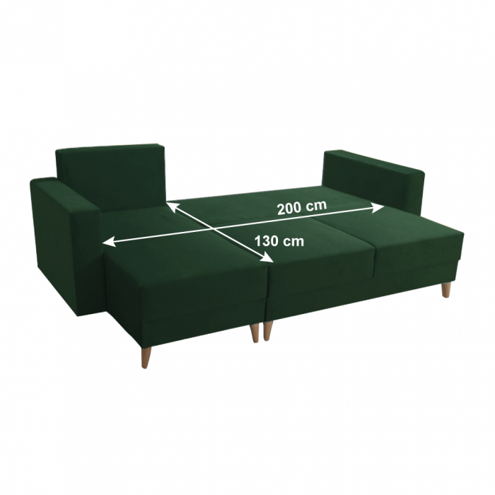 Canapea extensibilă, verde, stânga, BLEKY ROH [5]