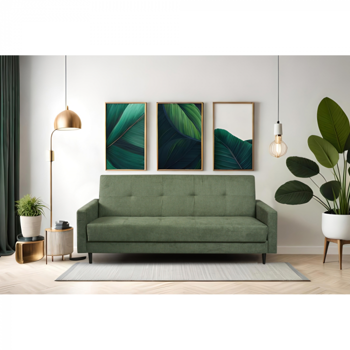 Canapea extensibilă, verde, VALDO [3]
