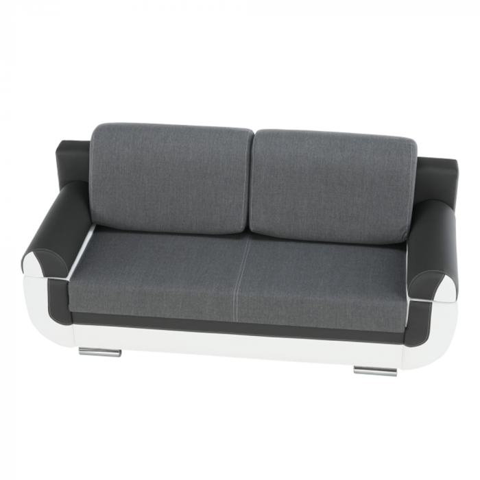 Canapea, piele ecologică alba+gri/material textil gri, KARDYN [4]