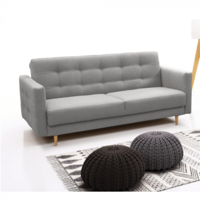 Canapea tapiţat 3 locuri, material textil gri, AMEDIA [2]