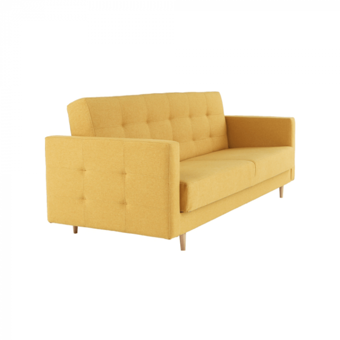 Canapea tapiţat 3 locuri, material textil muştar, AMEDIA [11]